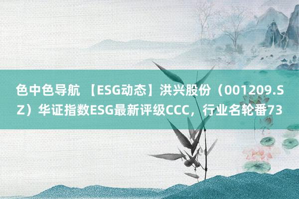 色中色导航 【ESG动态】洪兴股份（001209.SZ）华证指数ESG最新评级CCC，行业名轮番73