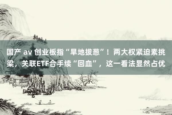 国产 av 创业板指“旱地拔葱”！两大权紧迫素挑梁，关联ETF合手续“回血”，这一看法显然占优