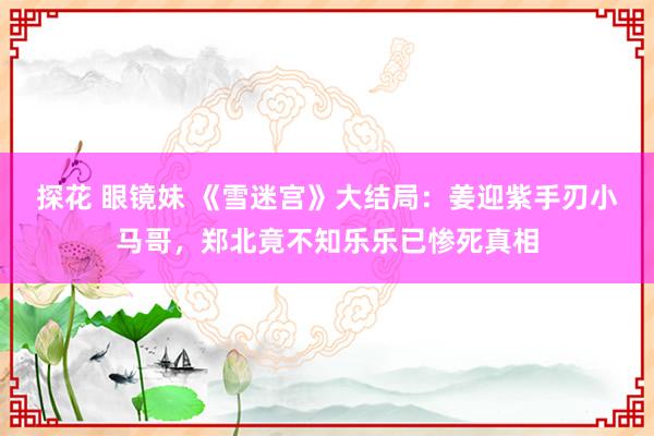 探花 眼镜妹 《雪迷宫》大结局：姜迎紫手刃小马哥，郑北竟不知乐乐已惨死真相