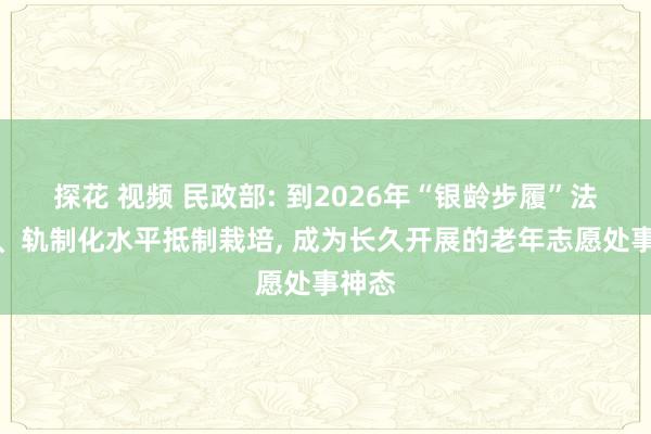 探花 视频 民政部: 到2026年“银龄步履”法式化、轨制化水平抵制栽培， 成为长久开展的老年志愿处事神态