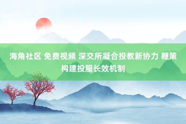 海角社区 免费视频 深交所凝合投教新协力 鞭策构建投服长效机制