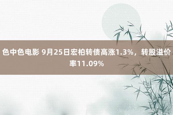 色中色电影 9月25日宏柏转债高涨1.3%，转股溢价率11.09%