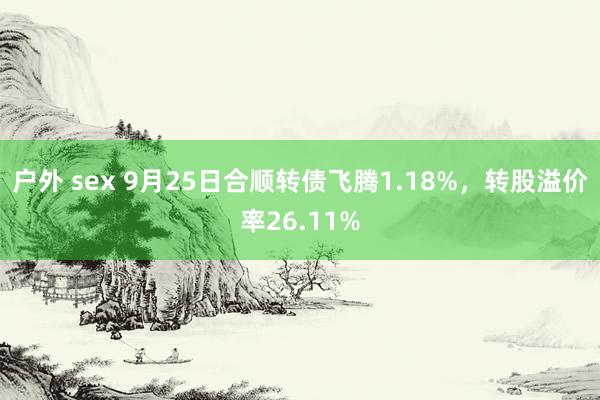 户外 sex 9月25日合顺转债飞腾1.18%，转股溢价率26.11%