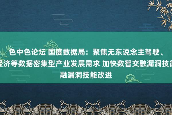 色中色论坛 国度数据局：聚焦无东说念主驾驶、低空经济等数据密集型产业发展需求 加快数智交融漏洞技能改进