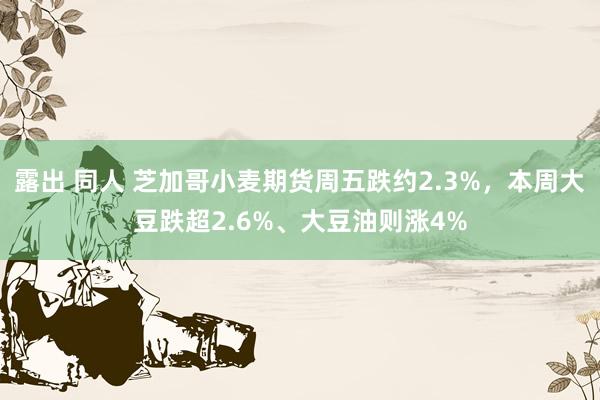 露出 同人 芝加哥小麦期货周五跌约2.3%，本周大豆跌超2.6%、大豆油则涨4%