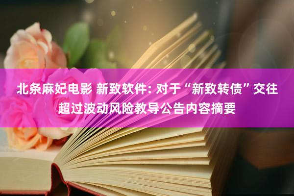 北条麻妃电影 新致软件: 对于“新致转债”交往超过波动风险教导公告内容摘要