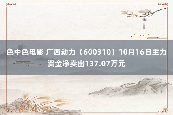 色中色电影 广西动力（600310）10月16日主力资金净卖出137.07万元