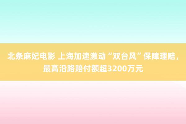 北条麻妃电影 上海加速激动“双台风”保障理赔，最高沿路赔付额超3200万元