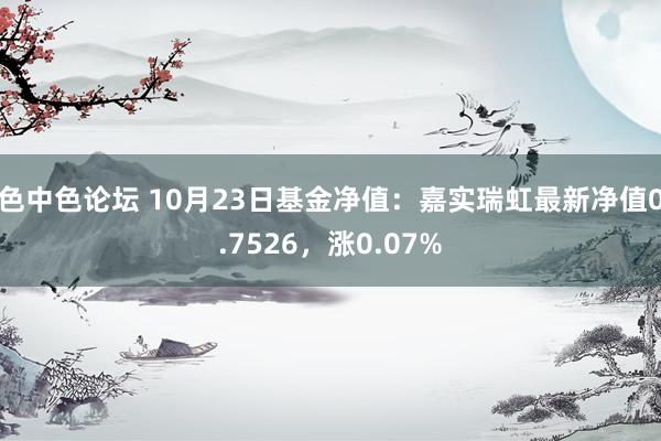 色中色论坛 10月23日基金净值：嘉实瑞虹最新净值0.7526，涨0.07%