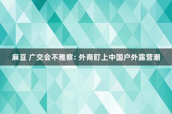 麻豆 广交会不雅察: 外商盯上中国户外露营潮