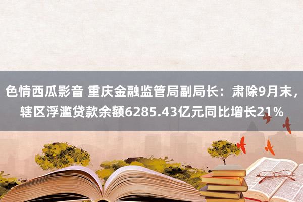 色情西瓜影音 重庆金融监管局副局长：肃除9月末，辖区浮滥贷款余额6285.43亿元同比增长21%