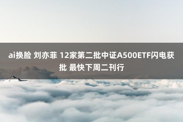 ai换脸 刘亦菲 12家第二批中证A500ETF闪电获批 最快下周二刊行