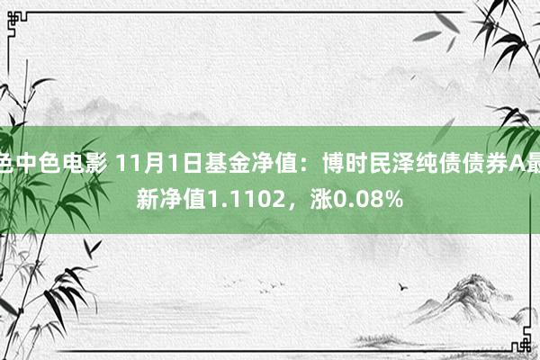 色中色电影 11月1日基金净值：博时民泽纯债债券A最新净值1.1102，涨0.08%