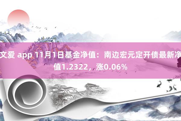 文爱 app 11月1日基金净值：南边宏元定开债最新净值1.2322，涨0.06%