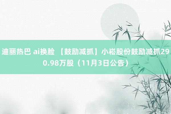 迪丽热巴 ai换脸 【鼓励减抓】小崧股份鼓励减抓290.98万股（11月3日公告）