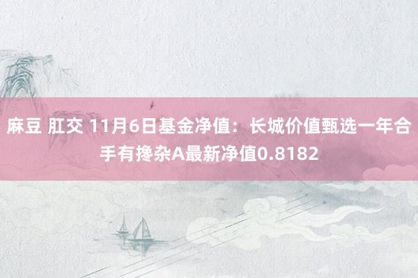 麻豆 肛交 11月6日基金净值：长城价值甄选一年合手有搀杂A最新净值0.8182