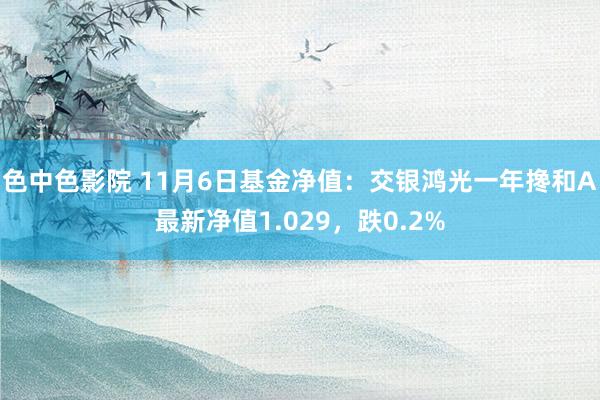 色中色影院 11月6日基金净值：交银鸿光一年搀和A最新净值1.029，跌0.2%