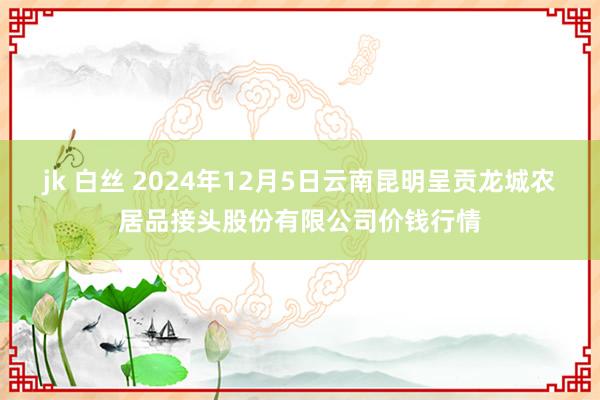 jk 白丝 2024年12月5日云南昆明呈贡龙城农居品接头股份有限公司价钱行情