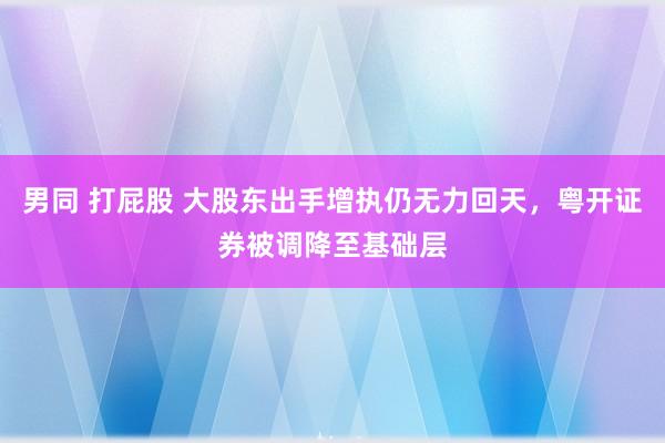 男同 打屁股 大股东出手增执仍无力回天，粤开证券被调降至基础层