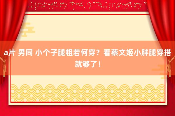 a片 男同 小个子腿粗若何穿？看蔡文姬小胖腿穿搭就够了！