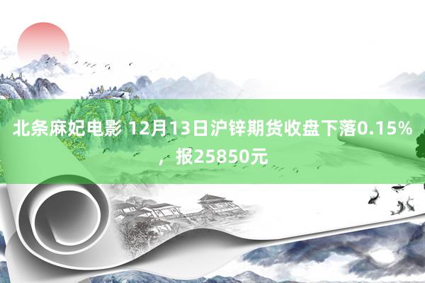 北条麻妃电影 12月13日沪锌期货收盘下落0.15%，报25850元