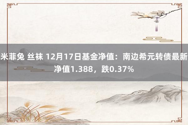 米菲兔 丝袜 12月17日基金净值：南边希元转债最新净值1.388，跌0.37%