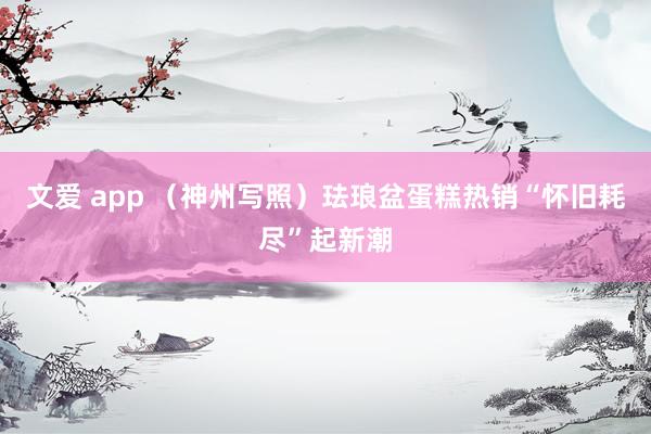 文爱 app （神州写照）珐琅盆蛋糕热销“怀旧耗尽”起新潮