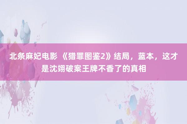 北条麻妃电影 《猎罪图鉴2》结局，蓝本，这才是沈翊破案王牌不香了的真相