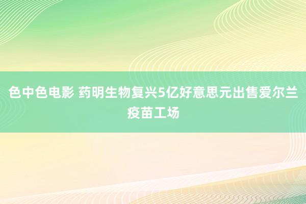 色中色电影 药明生物复兴5亿好意思元出售爱尔兰疫苗工场