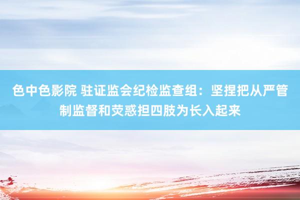 色中色影院 驻证监会纪检监查组：坚捏把从严管制监督和荧惑担四肢为长入起来