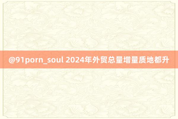 @91porn_soul 2024年外贸总量增量质地都升