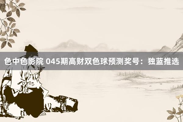 色中色影院 045期高财双色球预测奖号：独蓝推选